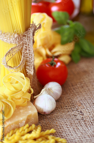 pasta and ingredients