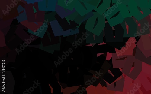 Dark Green, Red vector layout with hexagonal shapes.