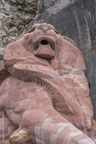 Belfort, France - 09 04 2021: The Lion of Bartholdi photo