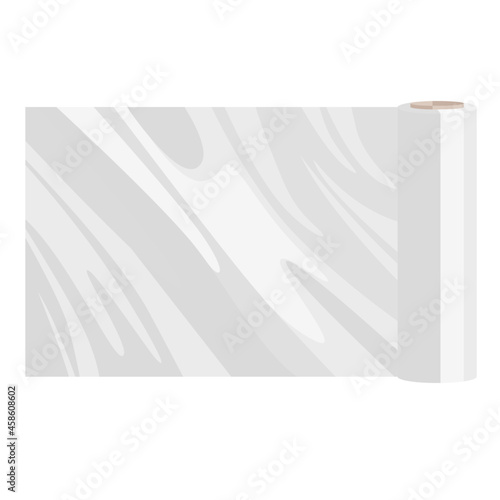 Polyethylene plastic film in a tube isolated on white background