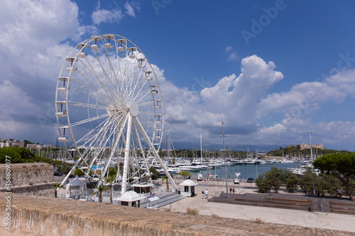 Big wheel at Port Vauban harbour in Antibes, France