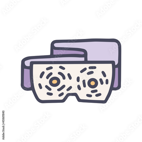 eyes massager color vector doodle simple icon