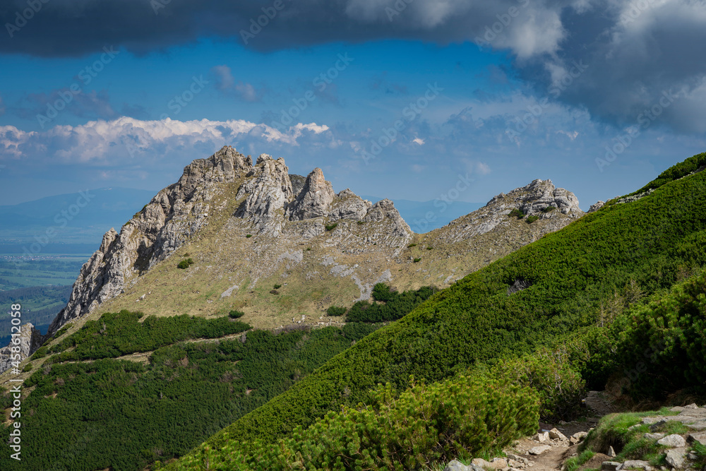 Mountain landscape, Tatry Poland - hiking trail to Giewont 