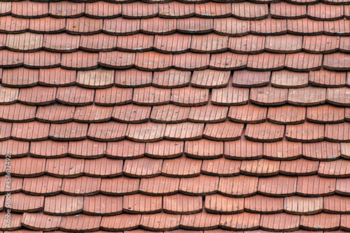 uninterrupted roof made of beaver roof tiles. photo