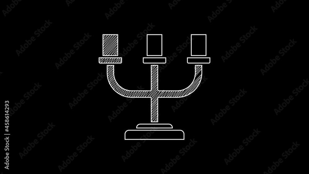 White line Candlestick icon isolated on black background. 4K Video motion graphic animation White line Candlestick icon isolated on black background. 4K Video motion graphic animation