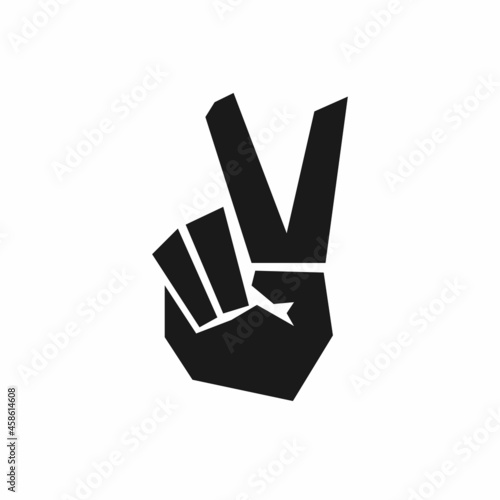 Victory or peace hand gesture V sign, Isolated vector illustration. Success, winner concept icon. 