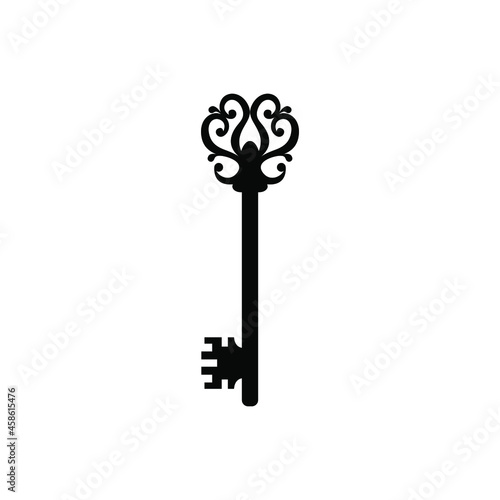 Vintage key icon vector. antiques illustration sign. old symbol.