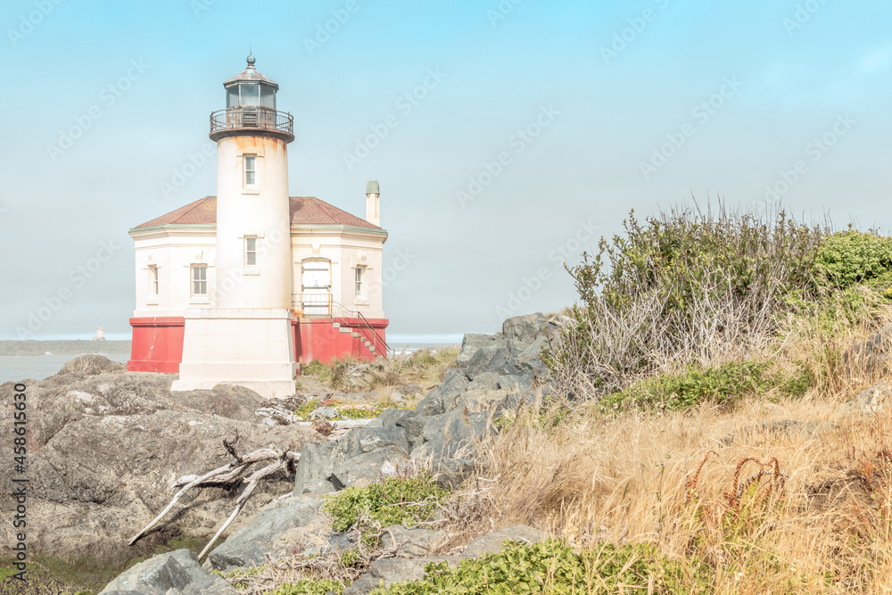 The historic Coquille River Lighthouse, Bandon Oregon USA