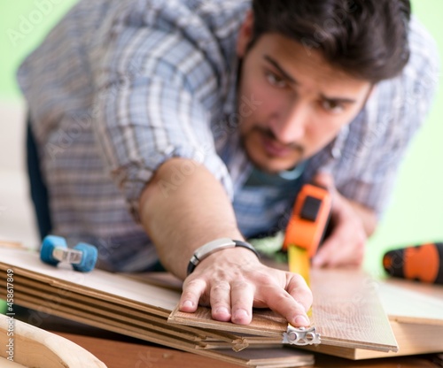 Woodworker working in his workshop