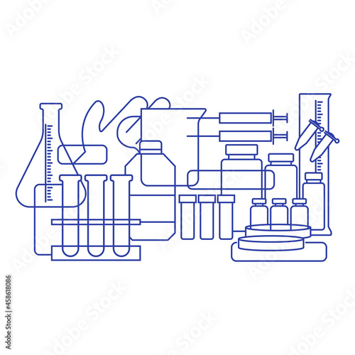medical equipment medical consumables line vector art