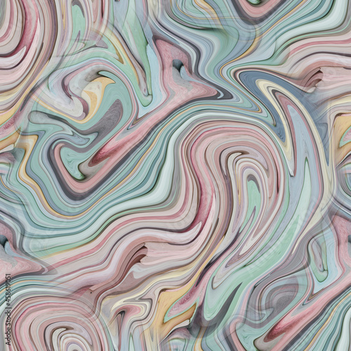 Seamless pattern with liquid and fluid marble texture, colourful pastel paint, mix colors, abstract