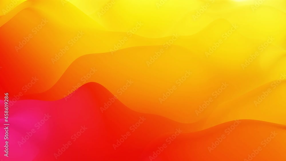 Stylish abstract looped background, changing surface of soft translucent material like peach jelly. Creative soft bright 3d bg with inner glow for festive events 4k. Red orange yellow gradient.