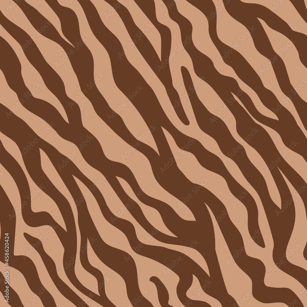Vector seamless zebra skin pattern. Animal print design for textile, wallpaper, wrapping paper.