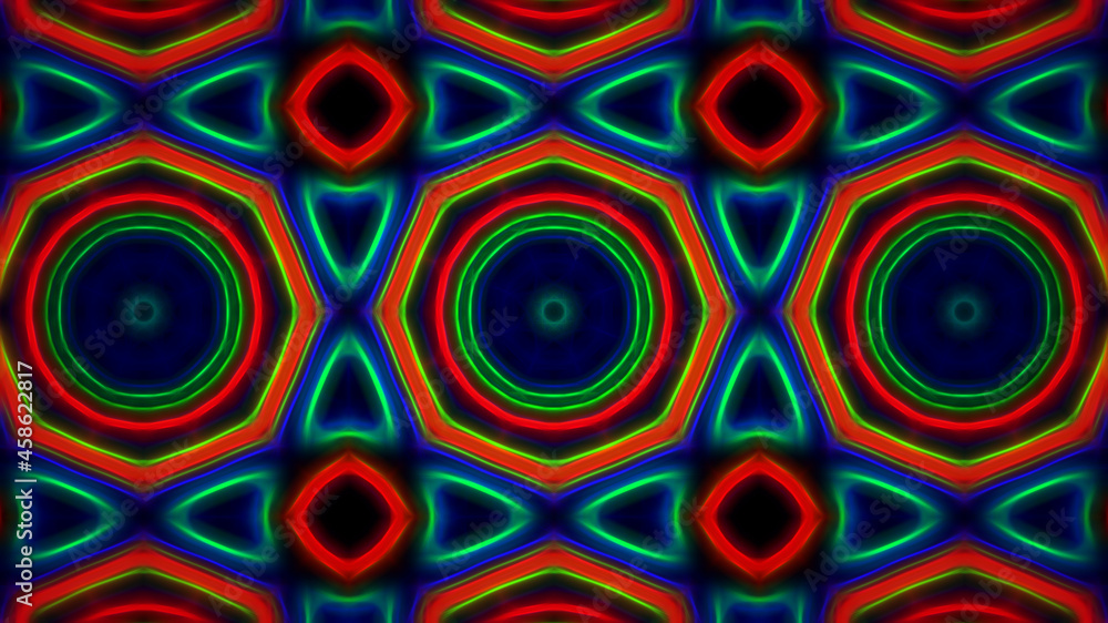 Fototapeta premium Abstract multicolored symmetrical kaleidoscope background
