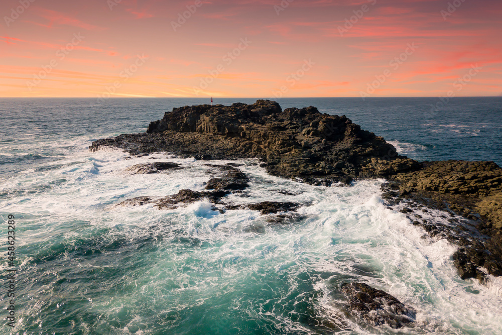 Drone aerial photograph of Blow Hole Point in Kiama in Australia