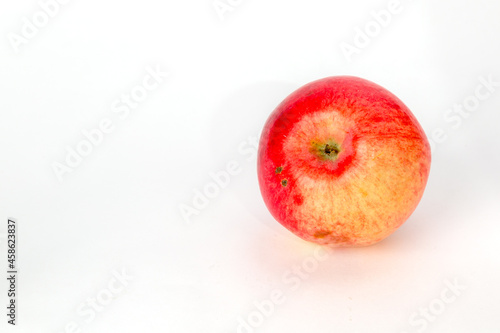 red-yellow apple on a white background