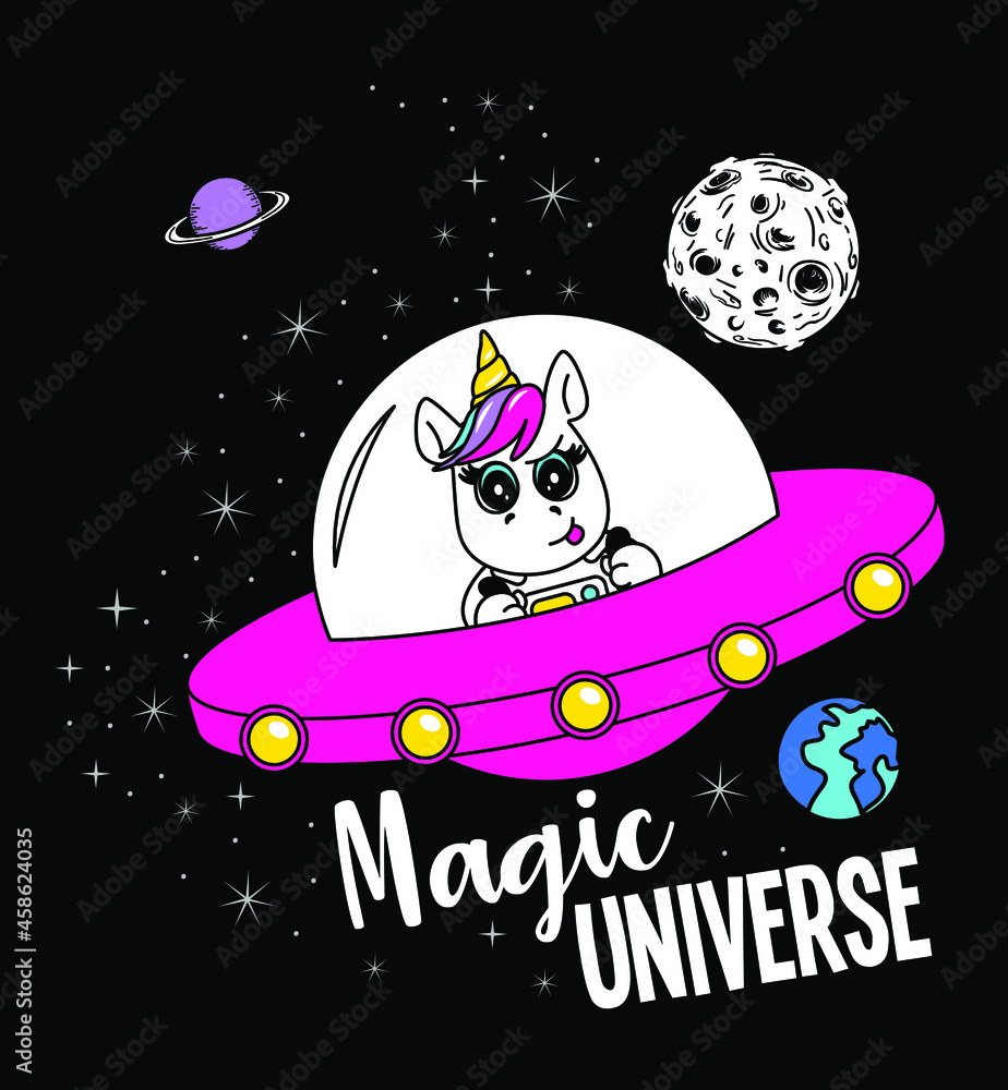 UNICORNIO CANDUCIENDO NAVE ESPACIAL