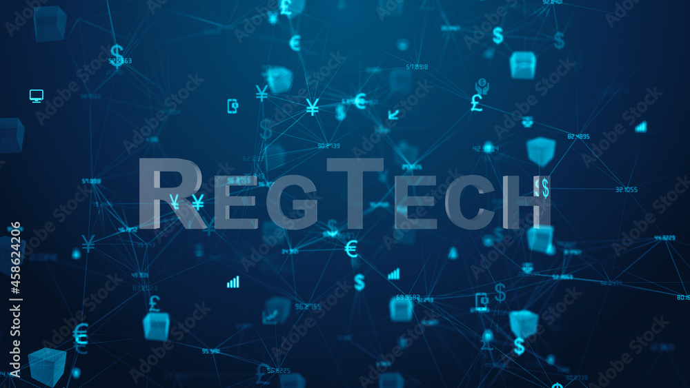 Regtech - Regulatory technology, information tech to enhance regulatory processes - 3D Illustration Rendering