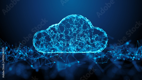 Cloud computing IOT big data network data storage using information technology - 3D Illustration Render