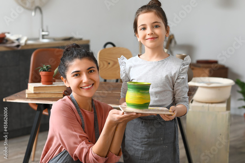 Little girl and her mother ...