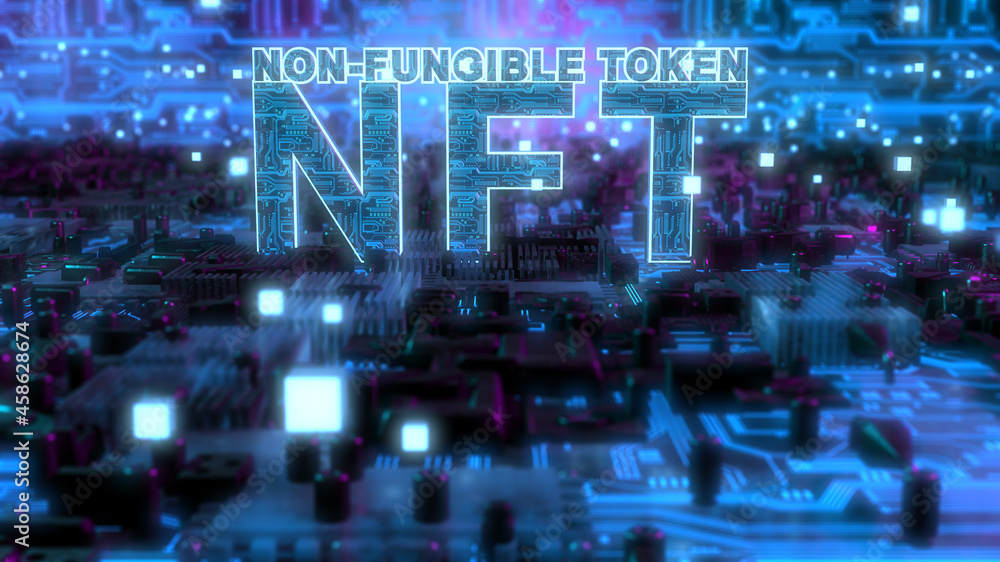 NFT Non-Fungible Tokens or NFTs are unique digital assets that cannot be replicated underpinned by blockchain technology - 3D Illustration Rendering NFT Non-Fungible Tokens or NFTs are unique digital assets that cannot be replicated underpinned by blockchain technology - 3D Illustration Rendering