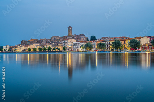 The village of Marta on the Bolsena Lake