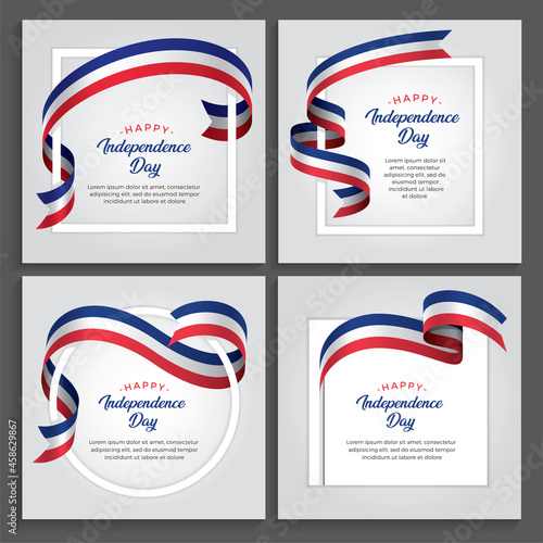 France ribbon flag background - vector