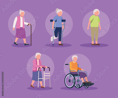 five geriatrics grandmothers