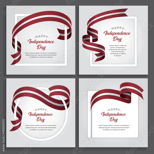 Foto Latvia ribbon flag background - vector