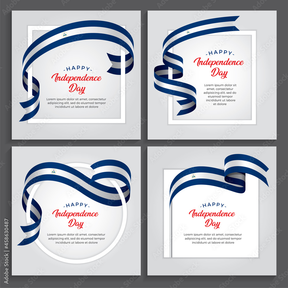 Nicaragua ribbon flag background - vector Nicaragua ribbon flag background - vector