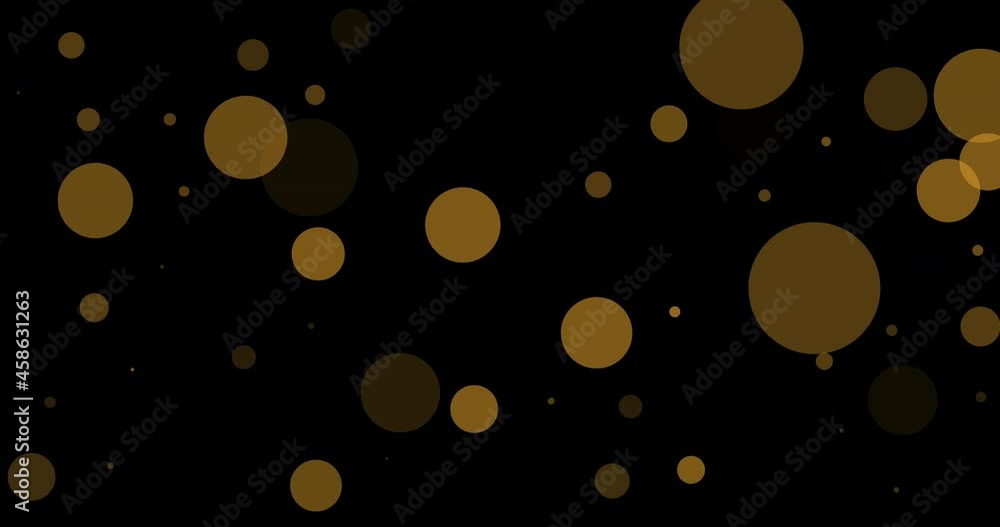 Animation of multiple yellow spots floating on black background Animation of multiple yellow spots floating on black background