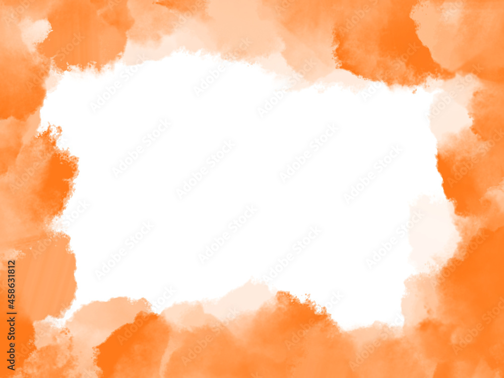 Orange watercolor scribble texture. Abstract watercolor on white background. It is a hand drawn ( Orange abstract watercolor background )