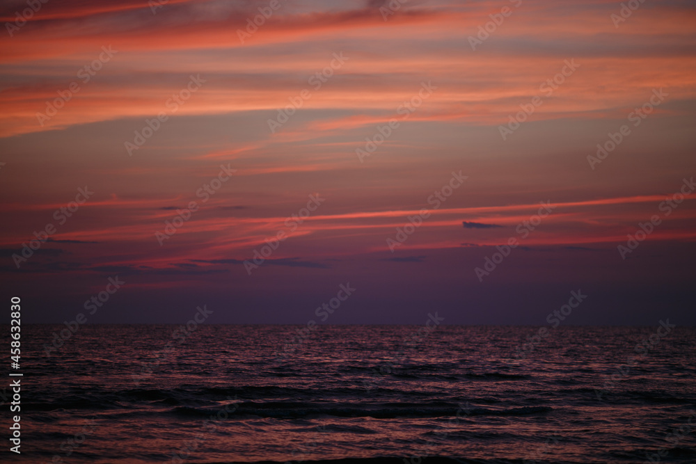 Clouds and sea after sunset. Clouds and sea after sunset.