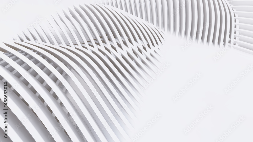 Abstract Curved Shapes. White Circular Background. Abstract Curved Shapes. White Circular Background.