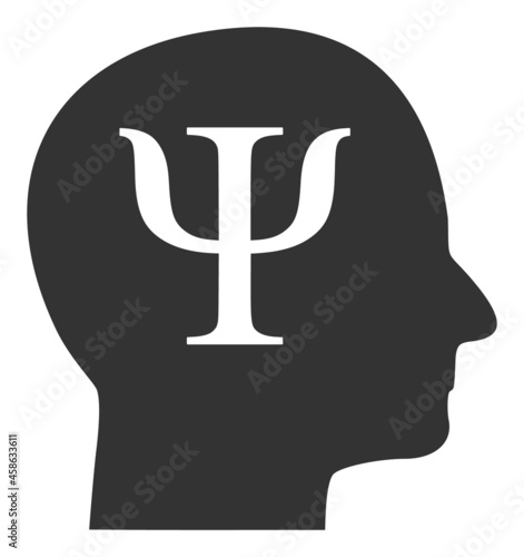 Psychology vector illustration. Flat illustration iconic design of psychology, isolated on a white background.