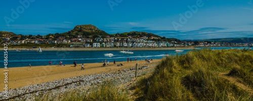 Conwy Morfa Beach in Wales on the Summer ,In the nice weather.