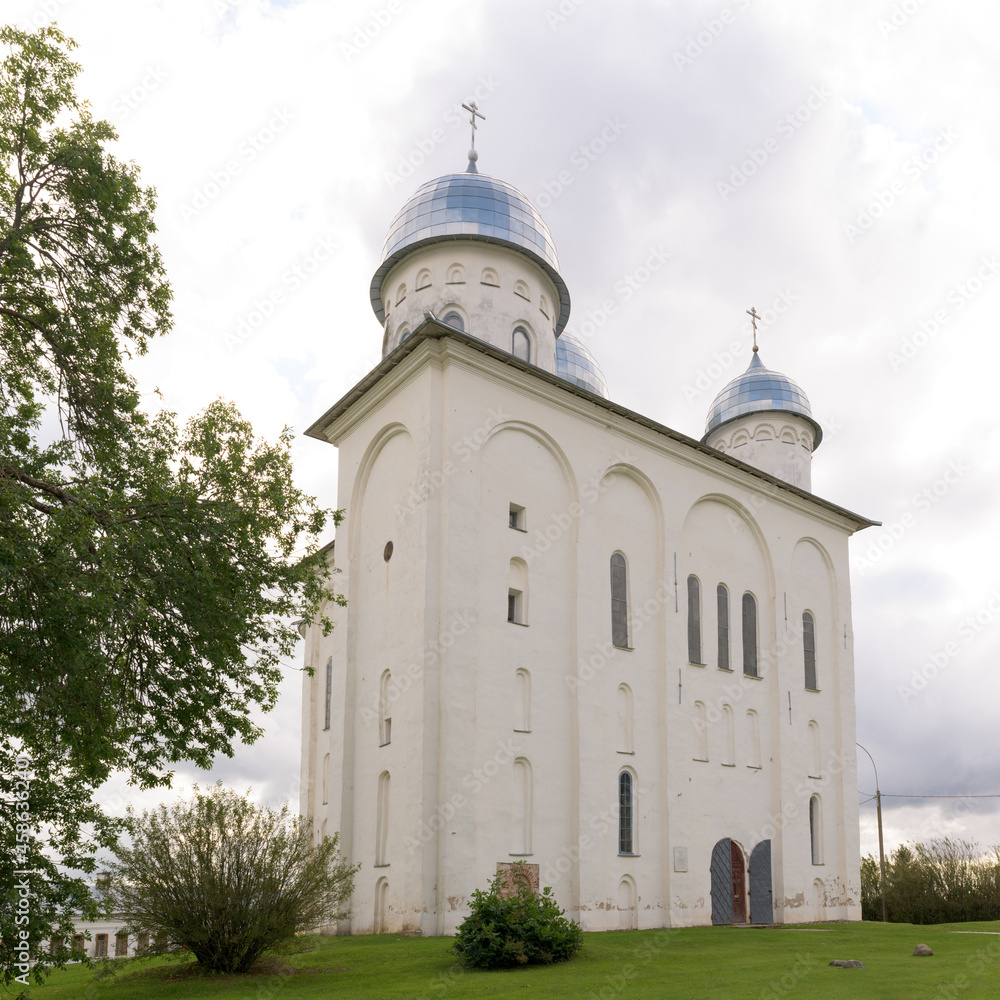 The St George Cathedral in the St George (Yuriev) Monastery. Veliky Novgorod