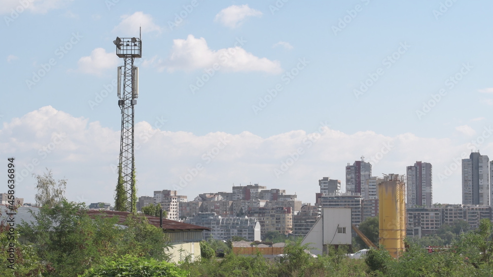 Bulgaria, Sofia Industrial Power Generator Construction Crane on Public Land