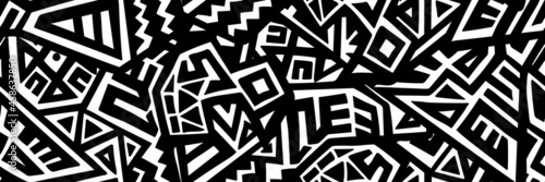 Unique Geometric Vector Seamless Pattern made in ethnic style. Aztec textile print. African traditional design. Creative boho pattern. Perfect for site backgrounds, wrapping paper and fabric design.
