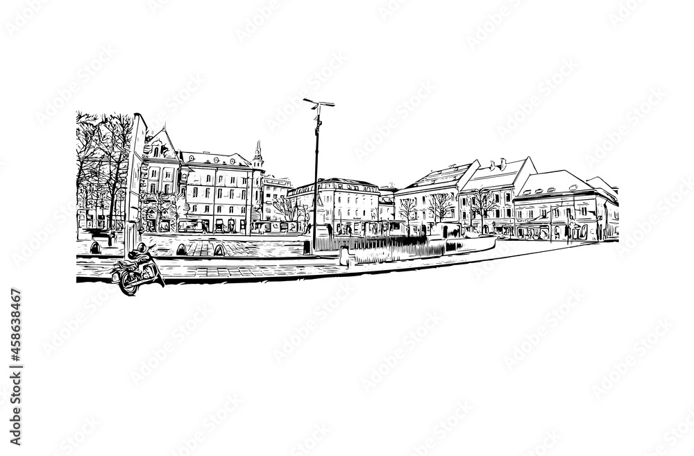 Building view with landmark of Klagenfurt is the
city in Austria. Hand drawn sketch illustration in vector. Building view with landmark of Klagenfurt is the
city in Austria. Hand drawn sketch illustration in vector.