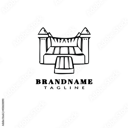 bounce house logo cartoon icon design template black isolated vector