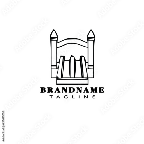 bounce house logo cartoon icon design creative black isolated vector illustration