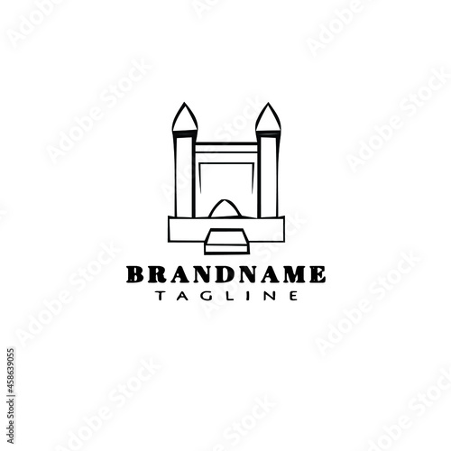 bounce house logo cartoon icon design template black isolated creative illustration