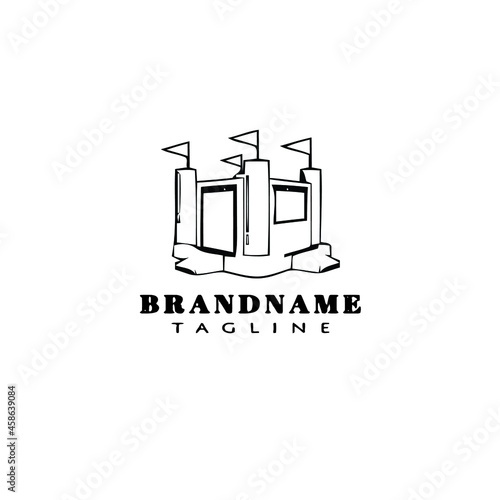 bounce house logo cartoon icon simple template black isolated vector illustration