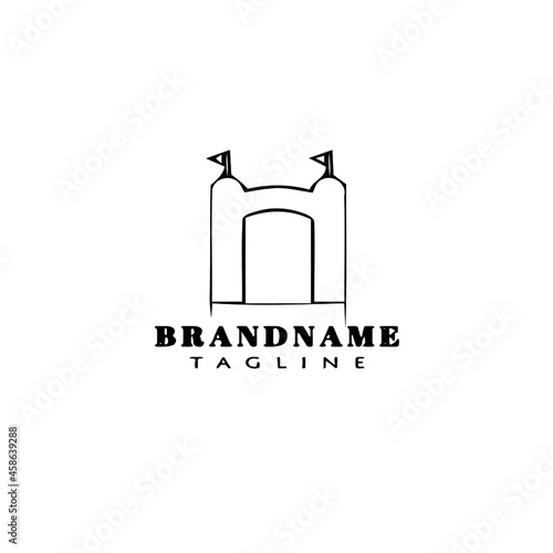 bounce house logo cartoon icon design template black isolated vector cute