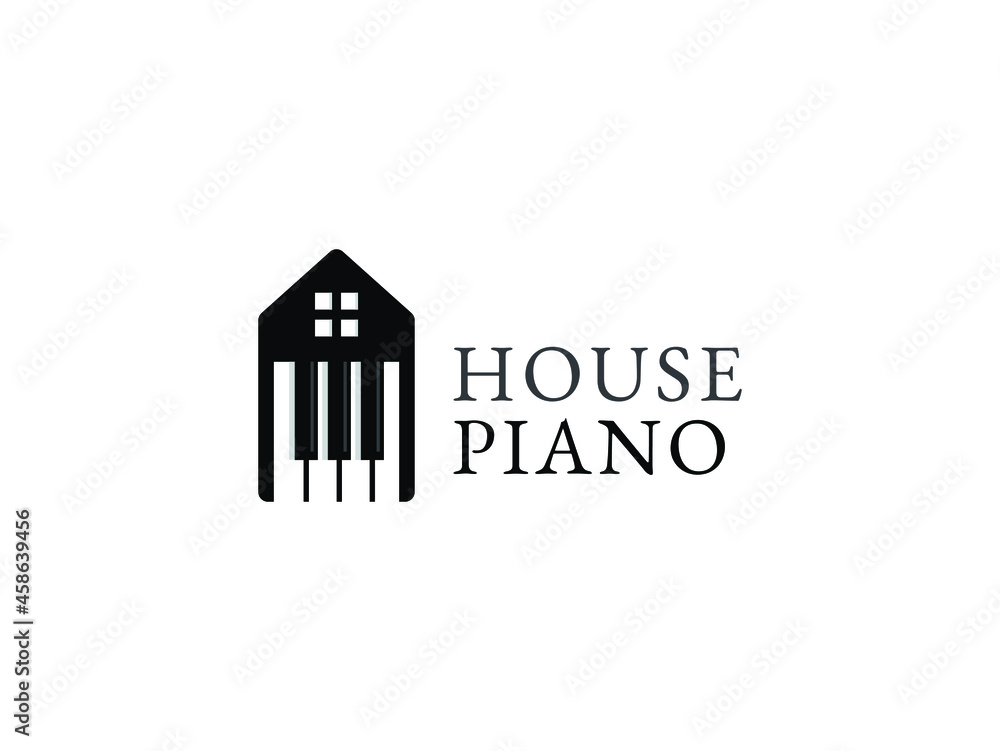 piano house logo design concept piano house logo design concept