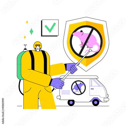 Rodents pest control service abstract concept vector illustration. Rodent control service, house proofing, rats trapping program, mice exterminator, 24 hour pest removal abstract metaphor.