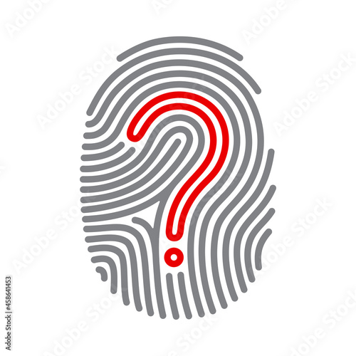 Fingerprint lines and question mark inside