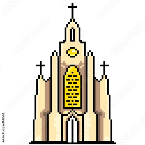 Pixel art church illustration
