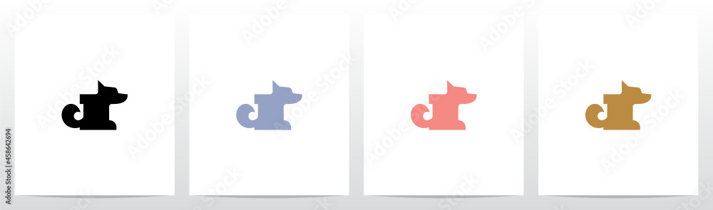 Alphabet Shaped Dog Letter Logo Design I